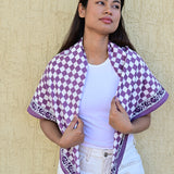 Grand foulard CHECKS Violet