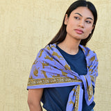 Grand foulard FAUVE Bleu horizon