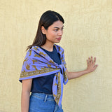 Grand foulard FAUVE Bleu horizon