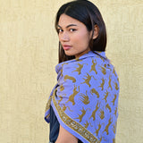 Grand foulard FAUVE Bleu horizon