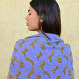 Grand foulard FAUVE Bleu horizon