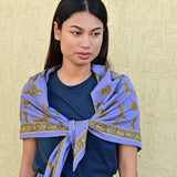 Grand foulard FAUVE Bleu horizon