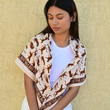Grand foulard FAUVE Latte