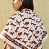 Grand foulard FAUVE Latte