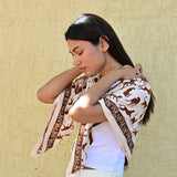 Grand foulard FAUVE Latte