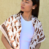 Grand foulard FAUVE Latte