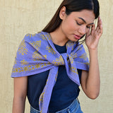 Grand foulard GALATIE Bleu horizon