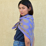 Grand foulard GALATIE Bleu horizon
