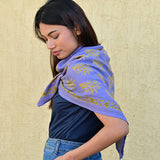 Grand foulard GALATIE Bleu horizon
