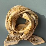 Grand foulard GALATIE Écru et kaki