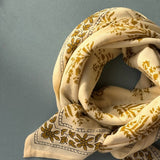 Grand foulard GALATIE Écru et kaki