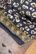 Grand foulard LÉOPARD Bleu marine