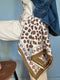 Grand foulard LÉOPARD Écru et Kaki