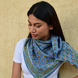 Grand foulard SÉLÉNÉ Bleu horizon