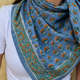 Grand foulard SÉLÉNÉ Bleu horizon