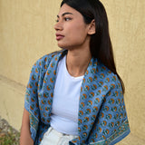 Grand foulard SÉLÉNÉ Bleu horizon