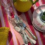 Nappe indienne rose jaune camélia byzantine