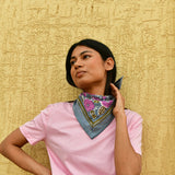 Petit foulard ANI Bleu horizon