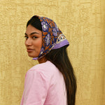 Foulard fleuri bleu pour femme