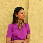 Petit foulard indien femme 115 caramel byzantine