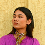 Petit foulard indien tour de cou 115 caramel byzantine
