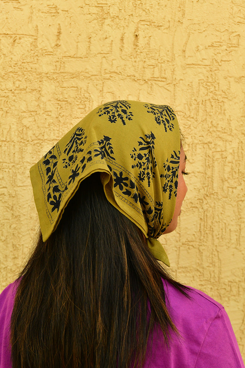 Petit foulard indien galatie vert 