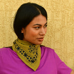Petit foulard femme galatie vert mousse