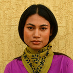 Petit foulard indien femme en coton vert galatie