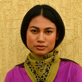 Petit foulard indien femme en coton vert galatie