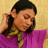 Petit foulard doux galatie vert