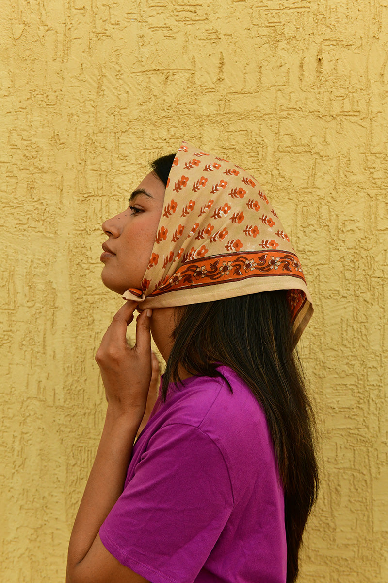 Petit foulard indien coton nika byzantine