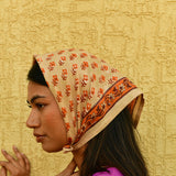 Petit foulard beige et orange nika byzantine