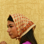 Petit foulard indien beige nika byzantine