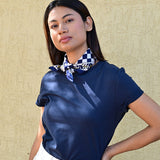 Petit foulard CHECKS Bleu marine