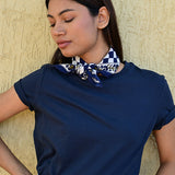 Petit foulard CHECKS Bleu marine