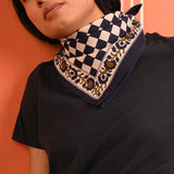 Petit foulard CHECKS Bleu marine
