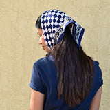 Petit foulard CHECKS Bleu marine