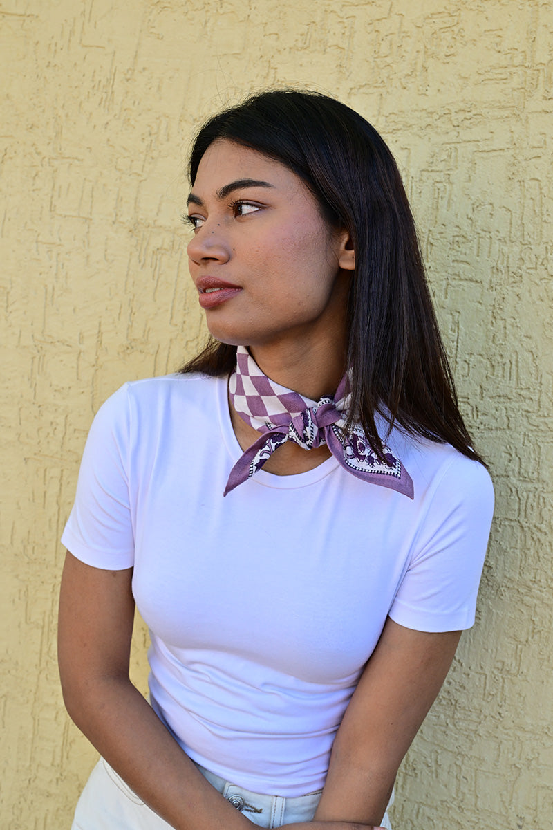 Petit foulard CHECKS Violet