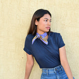 Petit foulard FAUVE Bleu horizon