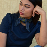 Petit foulard GALATIE Bleu marine