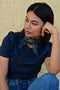 Petit foulard GALATIE Bleu marine