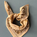 Petit foulard GALATIE Écru et kaki