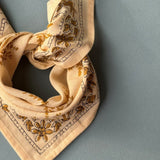 Petit foulard GALATIE Écru et kaki