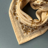 Petit foulard GALATIE Écru et kaki