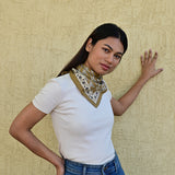 Petit foulard MERCURE Bistre