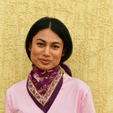 Petit foulard indien couleur betterave