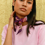 Petit foulard prune et rose