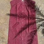 Robe Charlotte Fraise vue à plat, ombre de palmier
