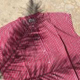 Robe Charlotte Fraise vue à plat, détail du col et des boutons