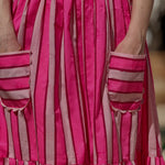 Robe rayée rose avec poches